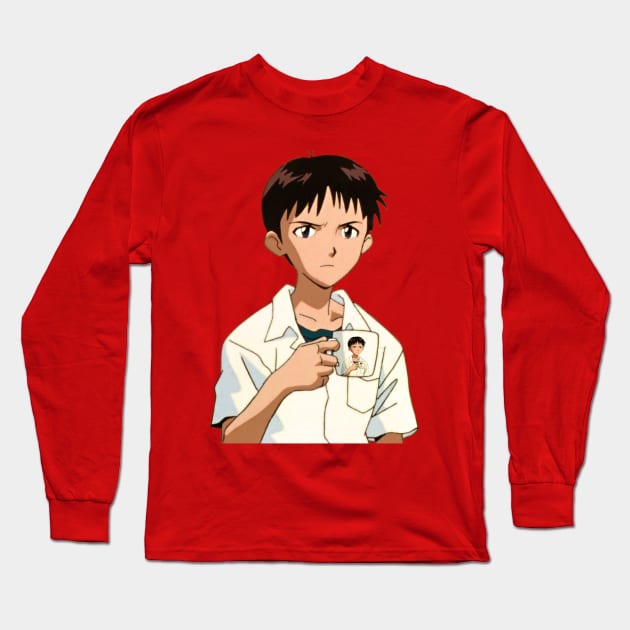 Shinji in a cup in a Shinji in a cup in a Shinji in a cup in a Shinji in a cup Long Sleeve T-Shirt by Good Shirts Good Store Good Times